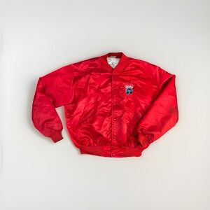 Vintage Mashantucket Pequot Nation Schemitzun Embroidered Bomber Jacket Indian